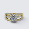 varitsa-jewellers - 1.4ct Round Diamond Split Shank 3-Row Gold Engagement Ring - 24GG01